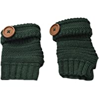 Los mejores  - TININNA Invierno Cable Knit de Punto sin Dedos Guantes Calentadores de muñeca para Mujeres Niñas con Diseño Botón